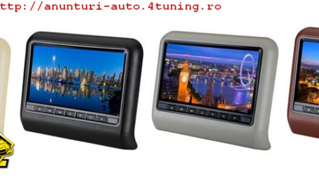 Dvd Player Auto Cu Prindere Pe Tetiera Jvj Dv9917 Crem Lcd 9 Usb Sd Player Rezolutie Hd Jocuri