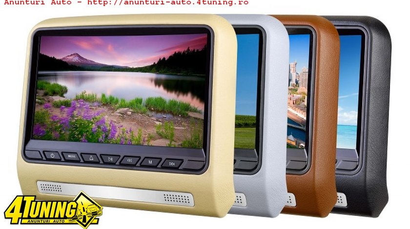 DVD PLAYER AUTO DE TETIERA EDOTEC EDT 909 NEGRU LCD 9 HDMI USB SD PLAYER REZOLUTIE HD JOCURI JOYSTICK WIRELESS MONTAJ CALIFICAT IN TOATA TARA