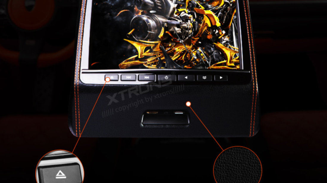 DVD PLAYER AUTO DE TETIERA XTRONS HD9PCH NEGRU Luxury Black USB HDMI LCD 9"' REZOLUTIE HD JOCURI