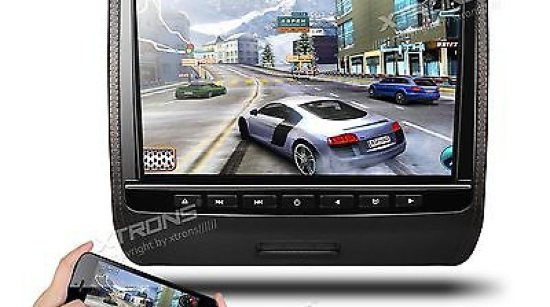 DVD PLAYER AUTO DE TETIERA XTRONS HD9PCH NEGRU Luxury Black USB HDMI LCD 9"' REZOLUTIE HD JOCURI