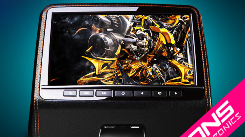 DVD PLAYER AUTO DE TETIERA XTRONS HD9PCH NEGRU Luxury Black USB HDMI LCD 9"' REZOLUTIE HD JOCURI