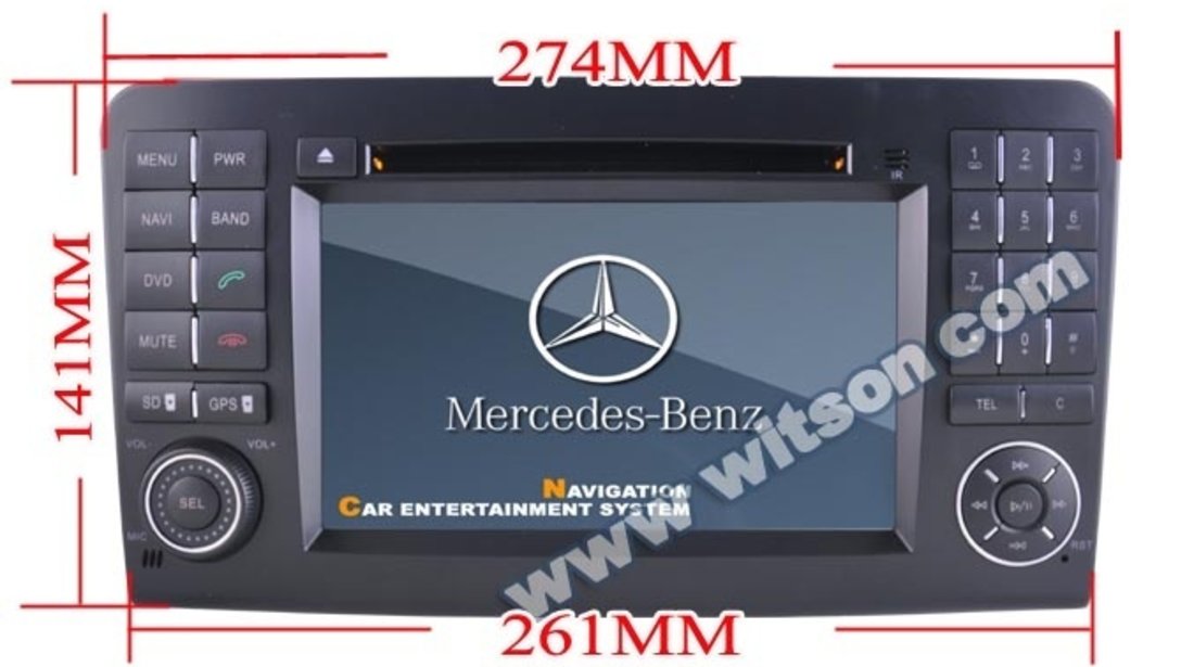 DVD PLAYER AUTO NAVIGATIE DEDICATA MERCEDES-BENZ ML W164 GL X164 WITSON W2-D6558 DVD GPS TV CARKIT