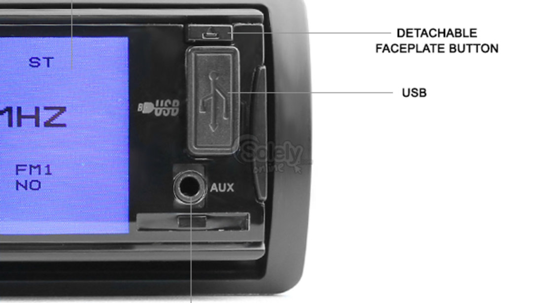 Dvd Player Auto Universal Ecran 3'' Fata Detasabila USB SD DIVX 2 Iesiri Video Model P-300