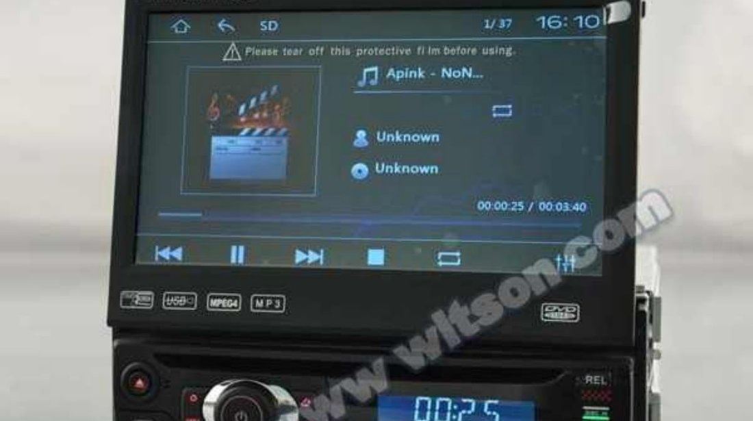 DVD PLAYER AUTO UNIVERSAL ECRAN RETRACTABIL LCD 7'' PNI U8008 FATA DETASABILA TV USB SD