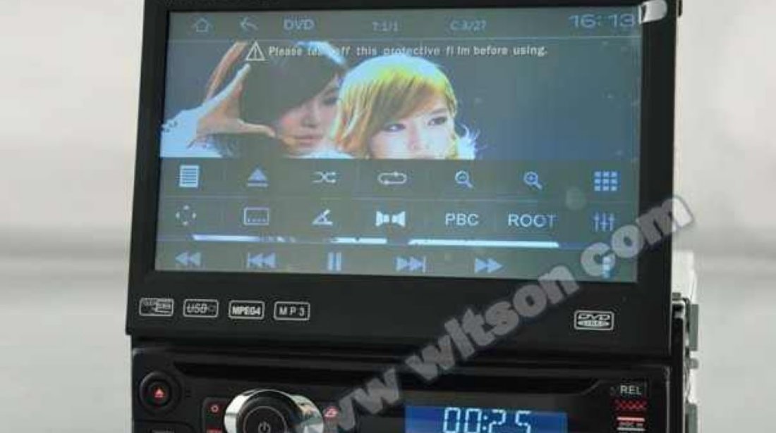 DVD PLAYER AUTO UNIVERSAL ECRAN RETRACTABIL LCD 7'' PNI U8008 FATA DETASABILA TV USB SD