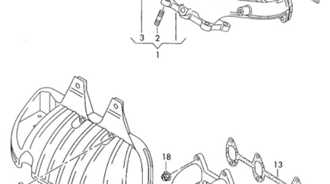 Ecran protectie galerie evacuare 06A253041AD SKODA OCTAVIA [ 1959 - 1971 ] OEM 06A253041AD