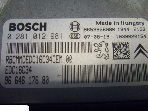 Ecu 9664617680 0281012981 Citroen C4 Picasso 1 6 Hdi 110 Cai