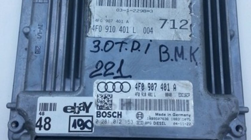 Ecu Audi A6 4f 2 7 Tdi 3 0 Tdi 4f0907401a