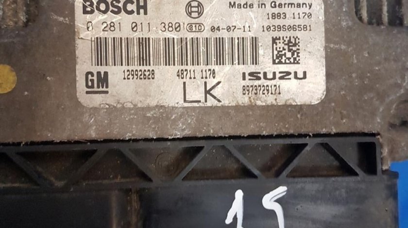 Ecu bosch cod 12992628 0281011380 opel astra h 1.7 cdti z17dth