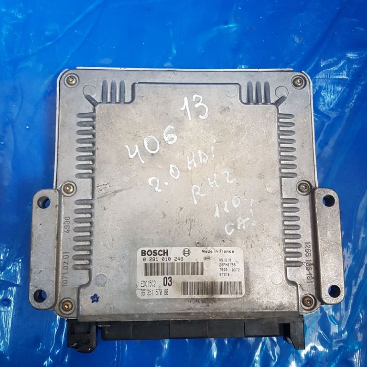 Ecu bosch cod 9635157080 0281010248 peugeot 406 2.0 hdi