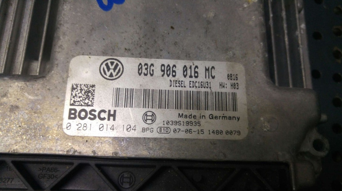 Ecu calculator motor 1.9 tdi skoda superb 1 3u4 03g906016mc 0281014104