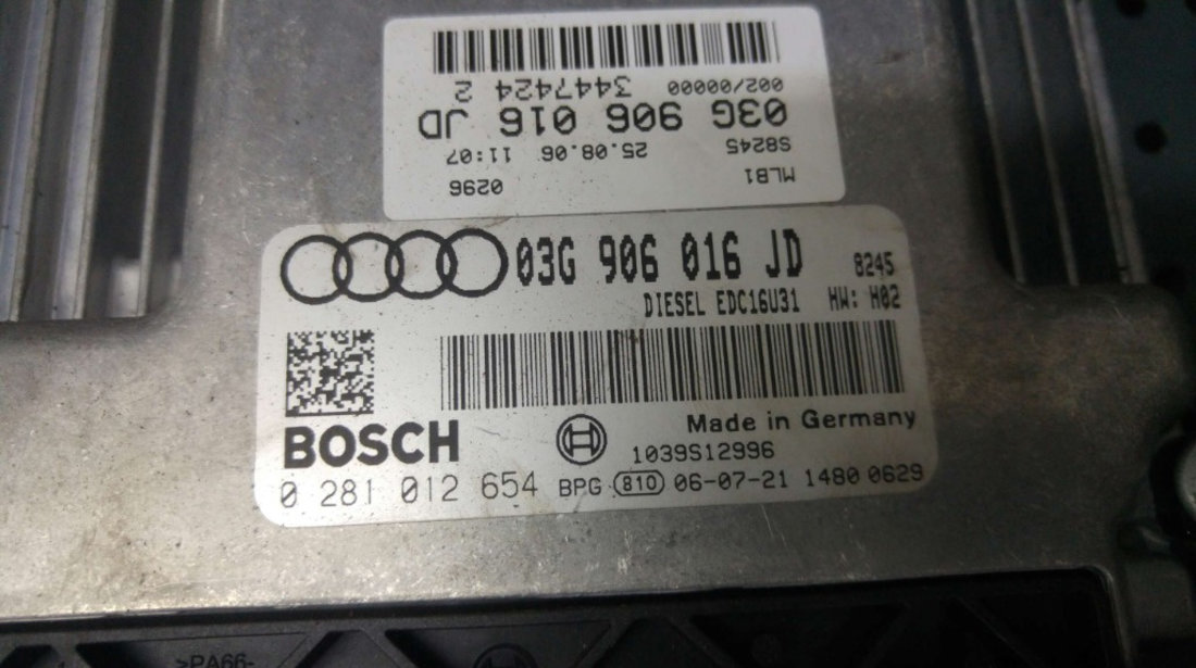 Ecu calculator motor 2.0 tdi audi a4 b7 8e 03g906016jd 036906016jd