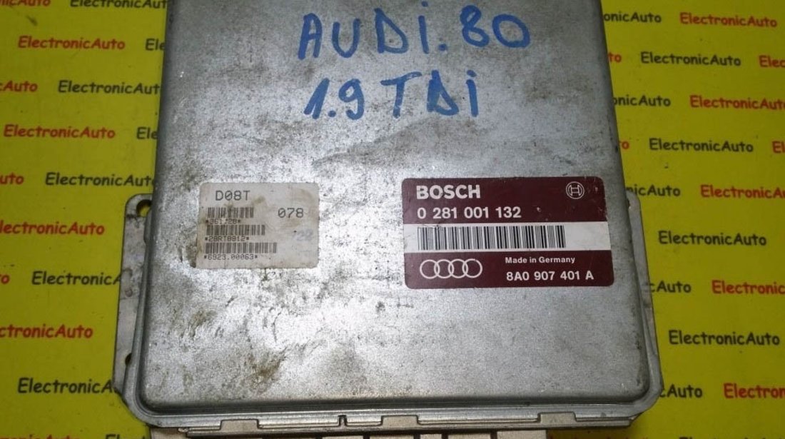 ECU Calculator motor Audi 80 1.9 0281001132, 8A0907401A