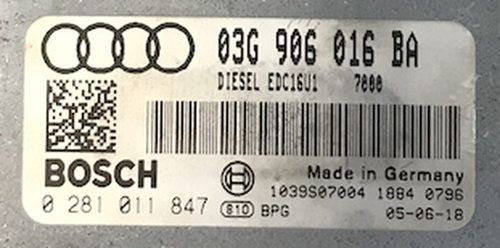 ECU Calculator motor Audi A3, 03G906016BA, 0281011847, EDC16U31,