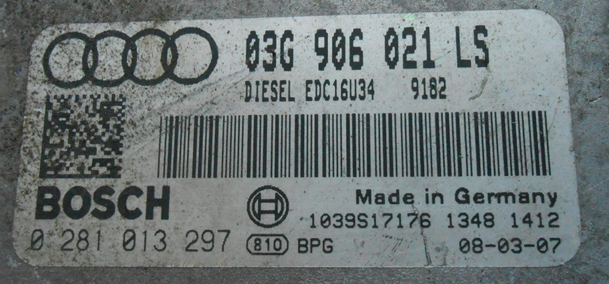 ECU Calculator motor AUDI A3, 03G906021LS, 0281013297,