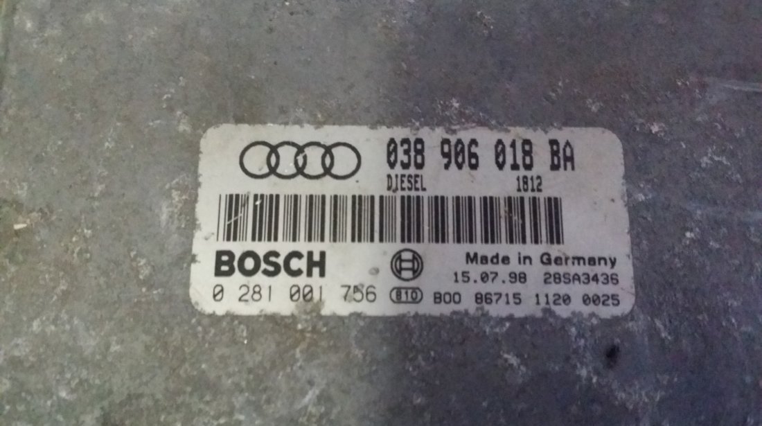 ECU Calculator motor Audi A3 1.9TDI 0281001756 038906018BA