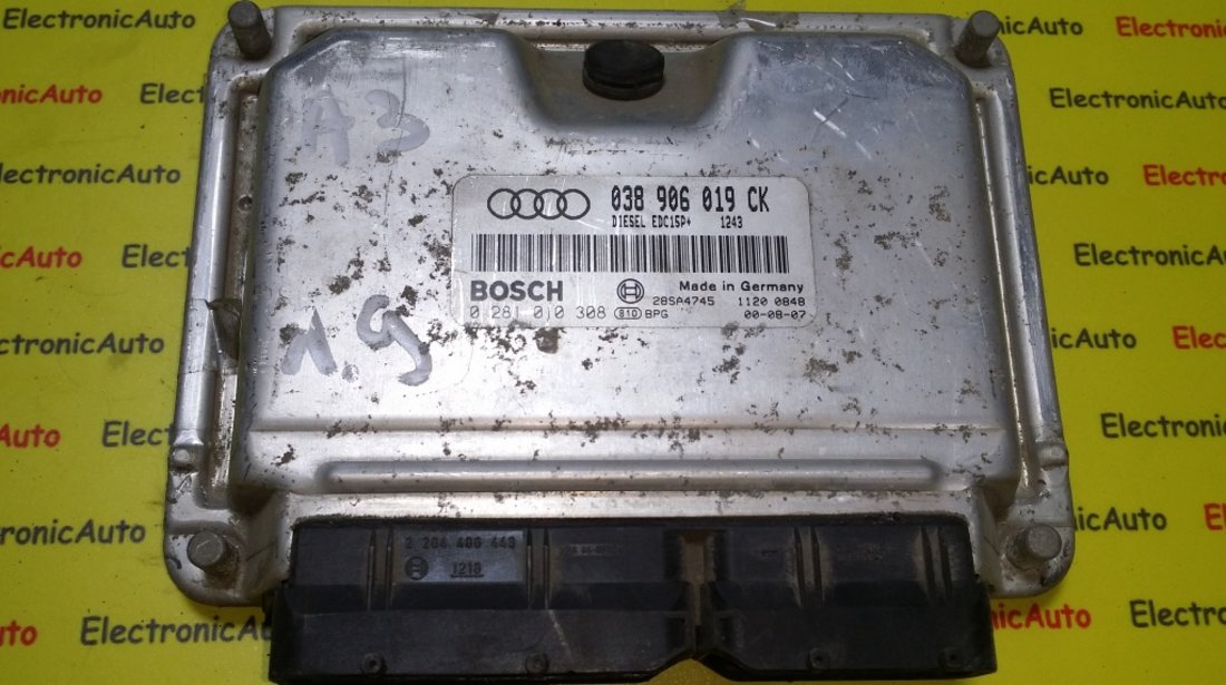 ECU Calculator motor Audi A3 1.9TDI 0281010308 038906019CK