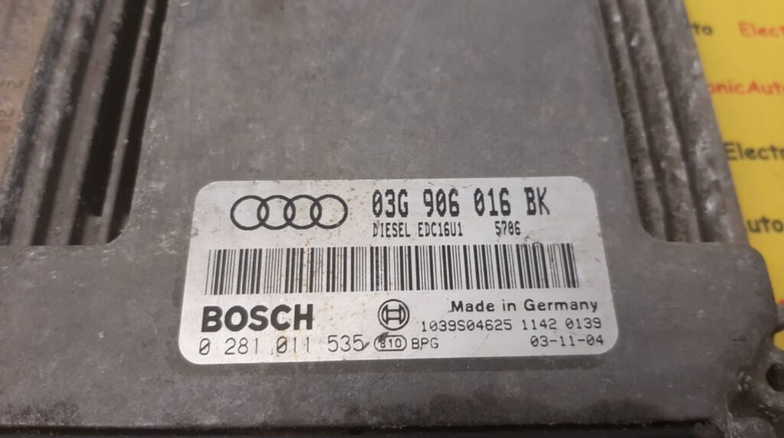 ECU Calculator motor Audi A3 2.0TDI 03G906016BK, 0281011535