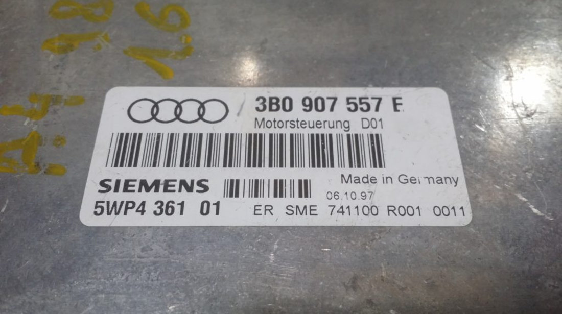 ECU Calculator Motor Audi A4 1.6, 3B0907557E, 5WP436101