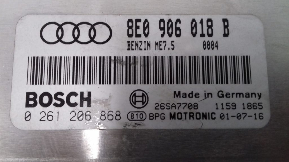 ECU Calculator Motor Audi A4 1.8T, 0261206868, 8E0906018B