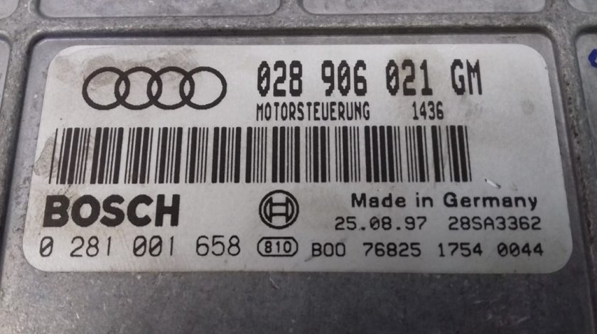ECU Calculator Motor Audi A4 1.9 TDI, 0281001658, 028906021GM