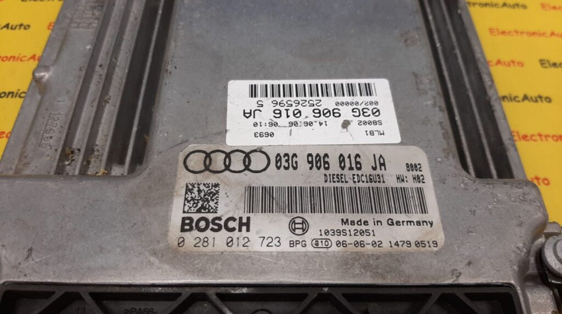 ECU Calculator motor Audi A4 2.0TDI 03G906016JA, 0281012723