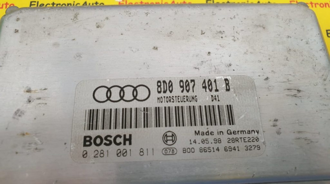 ECU Calculator Motor Audi A4 2.5 TDi, 0281001811, 8D0907401B, D41