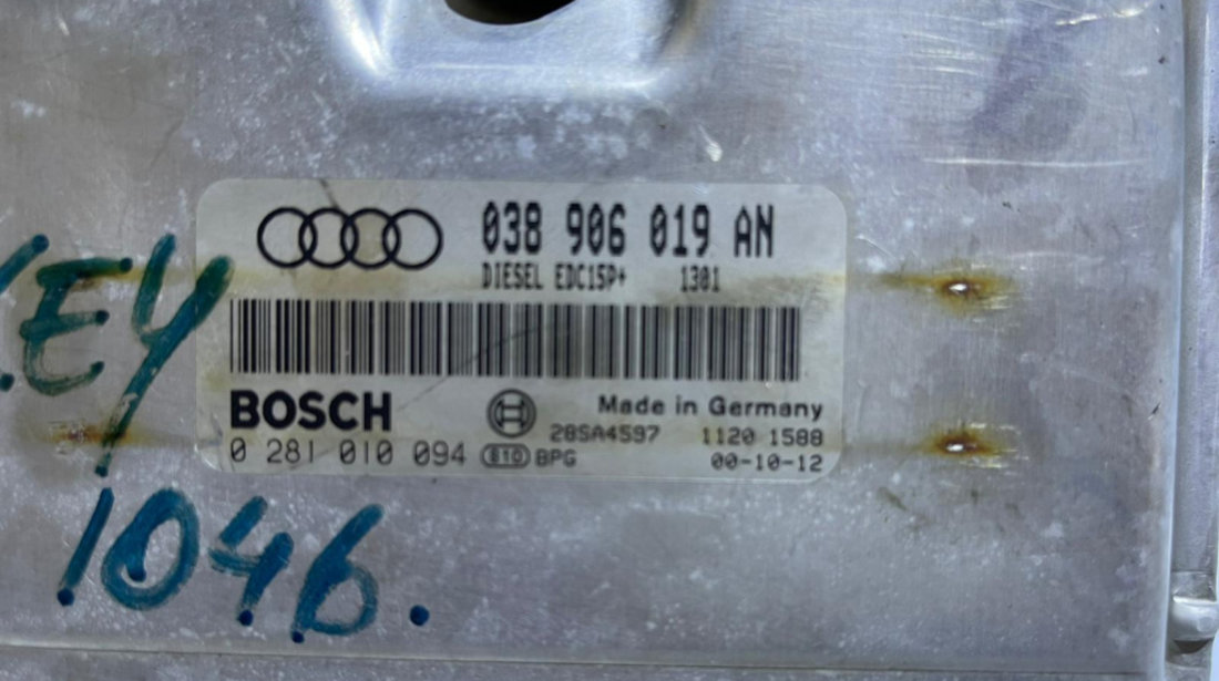 ECU Calculator Motor Audi A4 B5 1.9 TDI AJM ATJ 1997 - 2001 Cod 038906019AN 0281010094