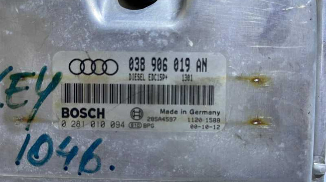 ECU Calculator Motor Audi A4 B5 1.9 TDI AJM ATJ 1997 - 2001 Cod 038906019AN 0281010094