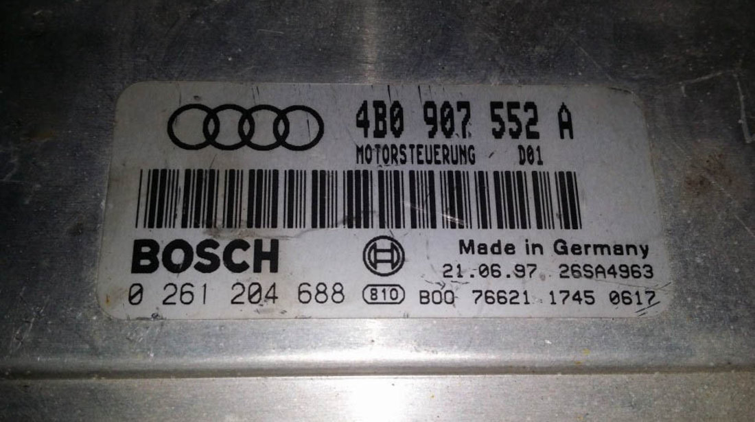 ECU Calculator motor Audi A6 2.4 0261204688
