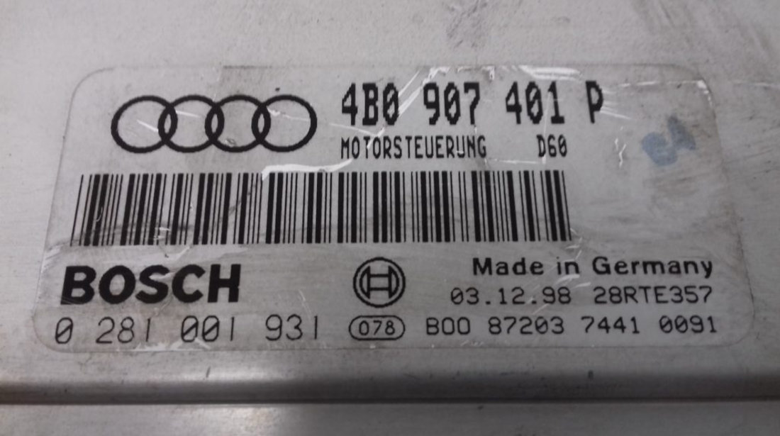 ECU Calculator Motor Audi A6 2.5 tdi, 0281001931