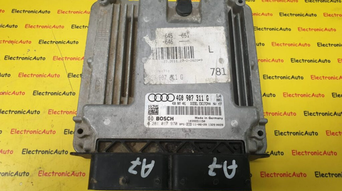 ECU Calculator Motor Audi A7 3.0TDi, 0281017970, 4G0907311G, EDC17CP44