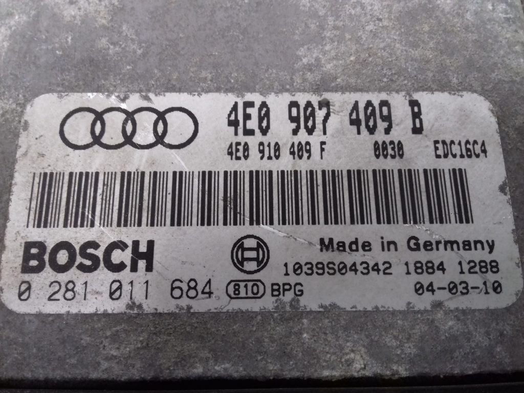 ECU Calculator Motor AUDI A8, 0281011684, EDC16C4, 4E0907409B, 4E0910409F,