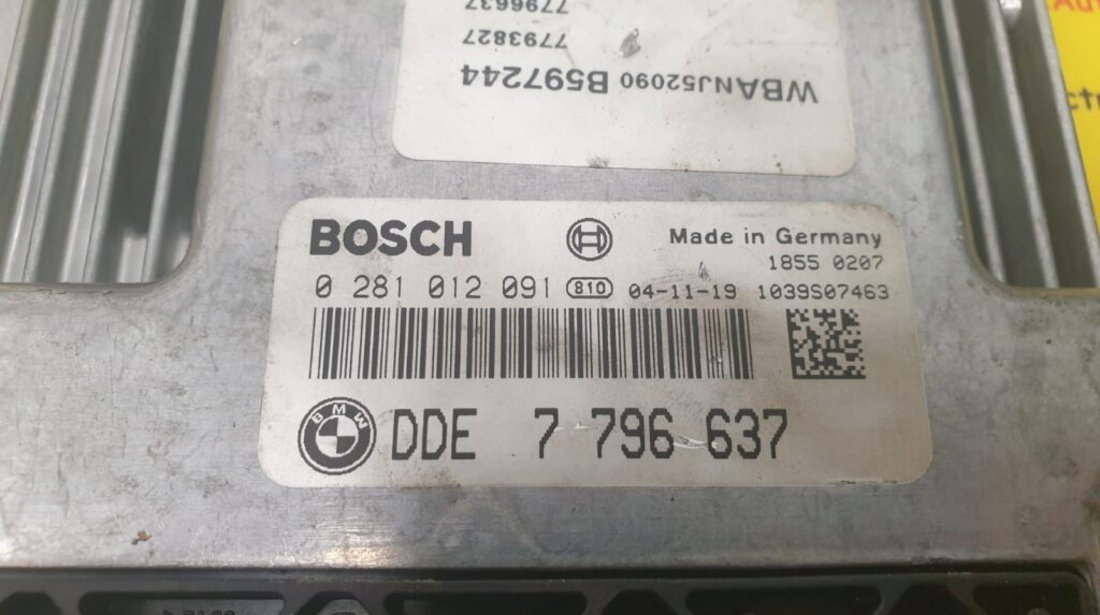 ECU Calculator Motor BMW 530D, 0281012091, DDE7796637