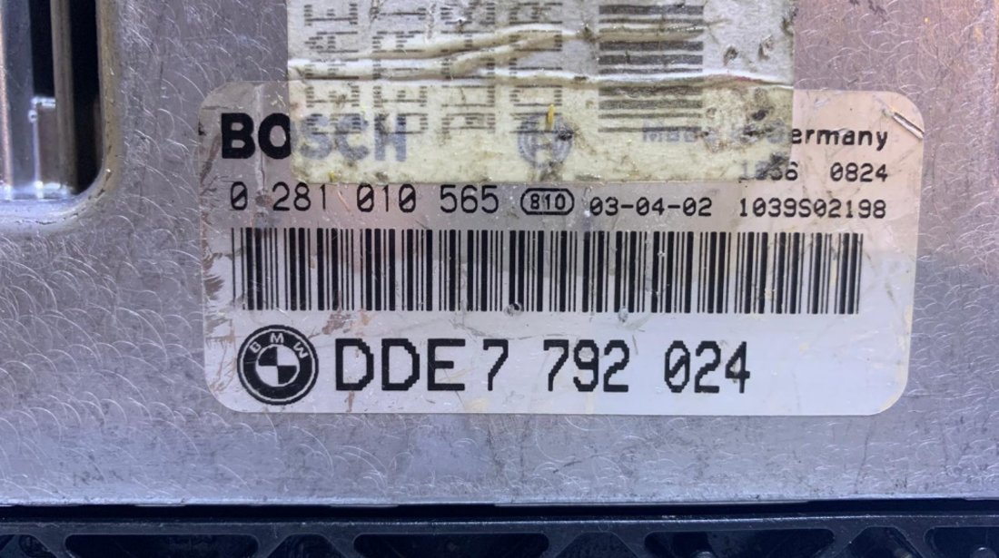 ECU / Calculator Motor BMW Seria 3 E46 320D 2.0D 110KW 150CP 2001 - 2005 Cod Piesa : 7792024 / 0281010565 / 77