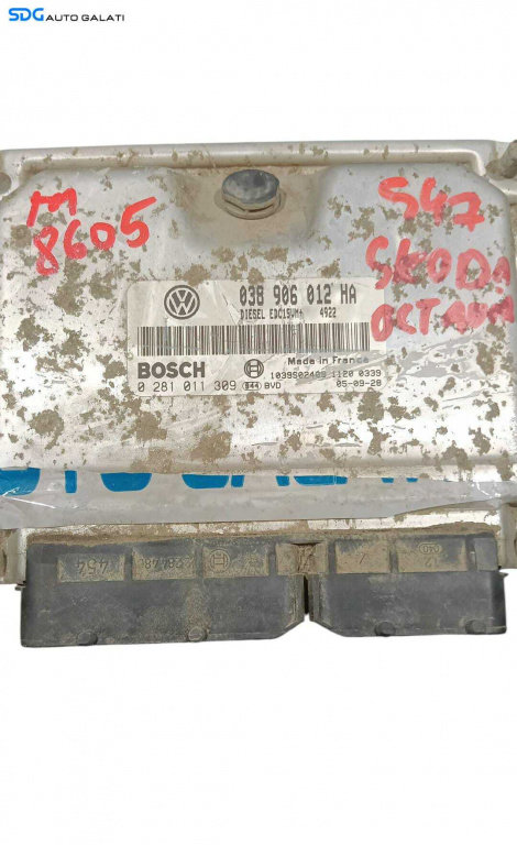 ECU Calculator Motor Bosch Skoda Octavia 1 1.9 TDI ALH 1997 - 2011 Cod 038906012HA 0281011309 [M8606...