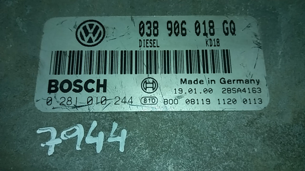 ECU Calculator Motor BOSCH VOLKSWAGEN GOLF 4, 0281010244, 038906018GQ,