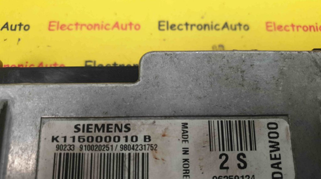 ECU Calculator Motor Chevrolet Daewoo Matiz, K115000010B, 2S 96259124,