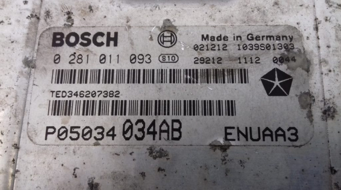 ECU Calculator motor CHRYSLER PT CRUISER 2.2 CRD 0281011093