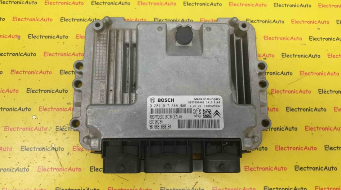 ECU Calculator Motor Citroen C3 1.4HDi, 0281017388, 9666986880, EDC16C34