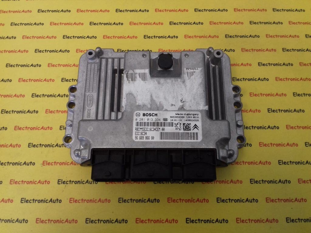 ECU Calculator Motor Citroen C4 1.6 HDI, 0281013334, 9666986680, 9653958980