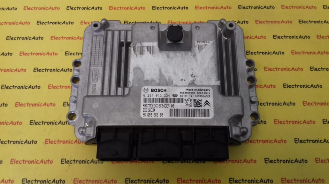 ECU Calculator Motor Citroen C4 1.6 HDI, 0281013334, 9666986680, 9653958980