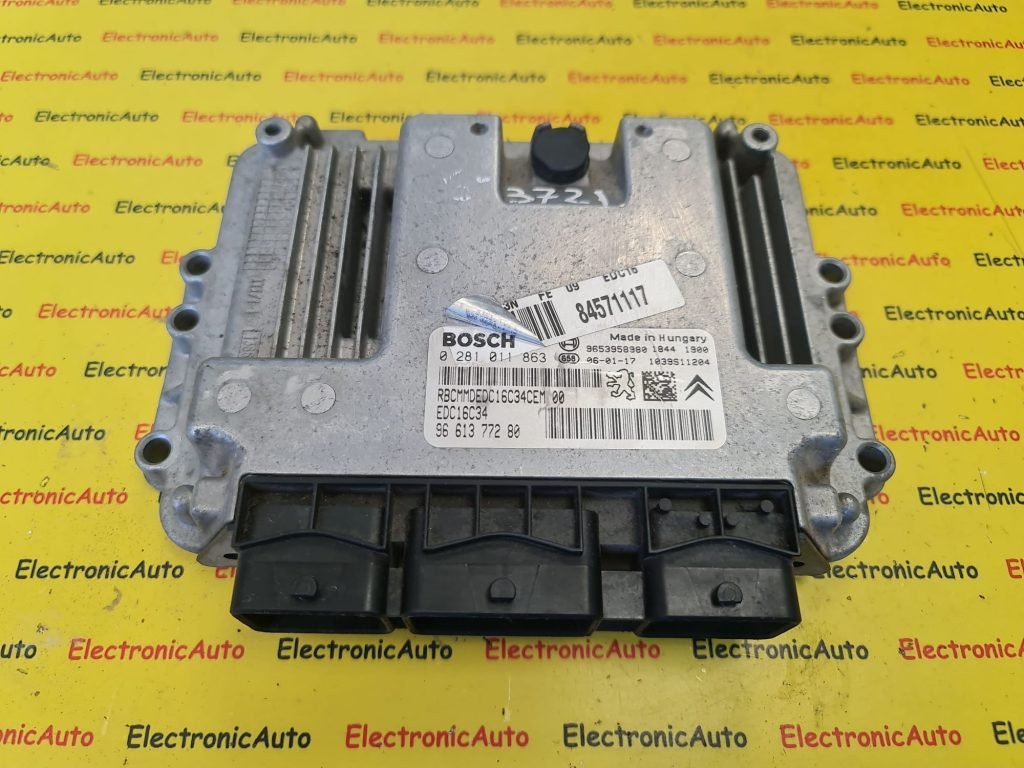ECU Calculator motor Citroen C4 1.6HDI 0281011863, 9661377280