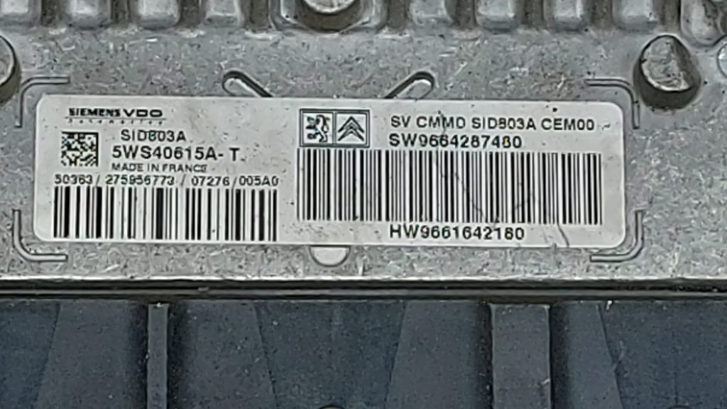 ECU Calculator Motor Citroen c4, 5WS40615AT, 9664287480, 9661642180