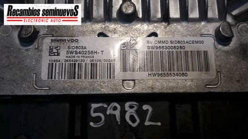 ECU Calculator Motor CITROEN C5, 5WS40258HT, SID803A, 9663008280, 9655534080,