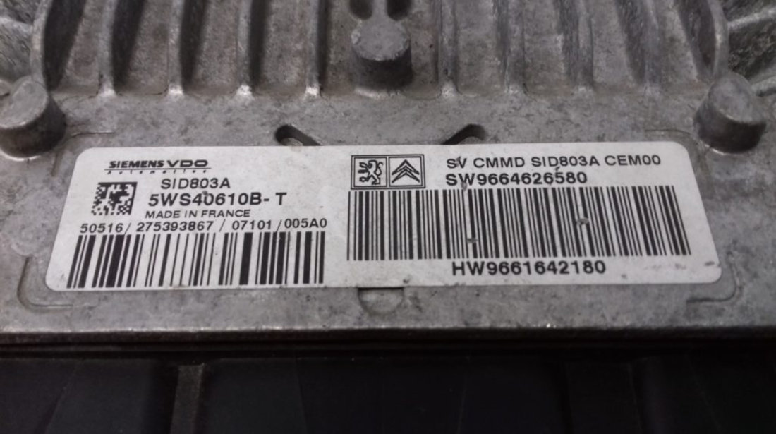ECU Calculator Motor Citroen C8 2.0 HDI, 5WS40610BT, 9664626580, 9661642180