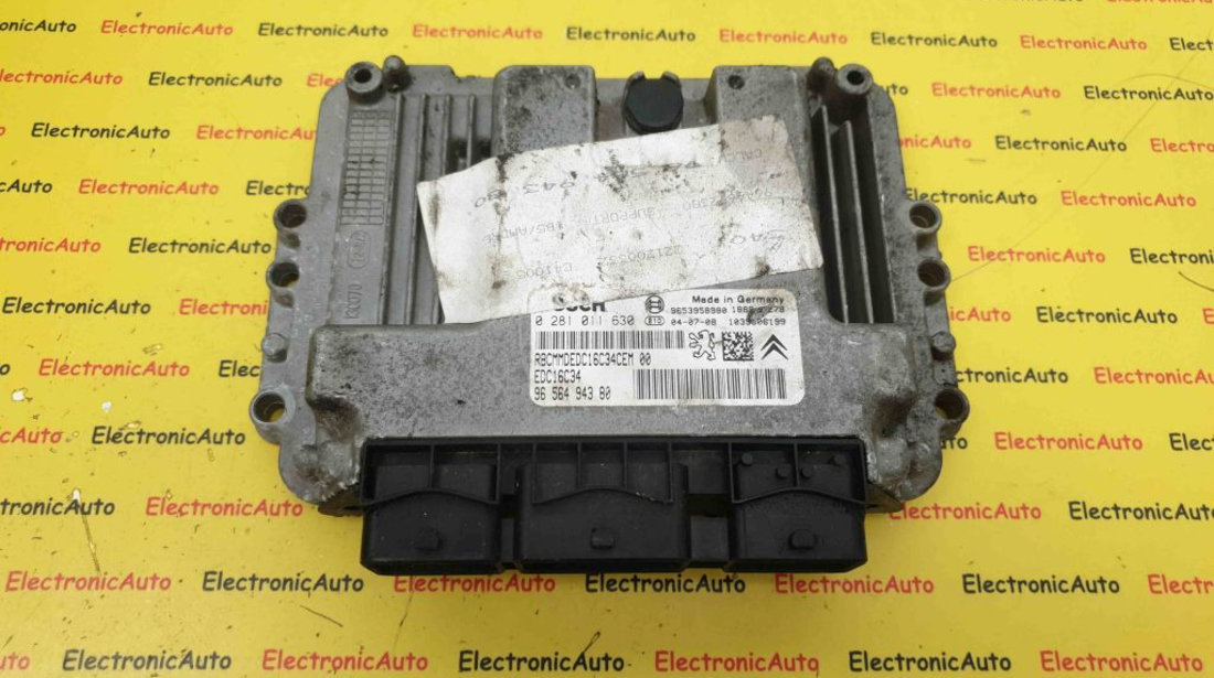 ECU Calculator Motor Citroen, Peugeot 307 1.6HDi, 0281011630,9656494380, EDC16C34