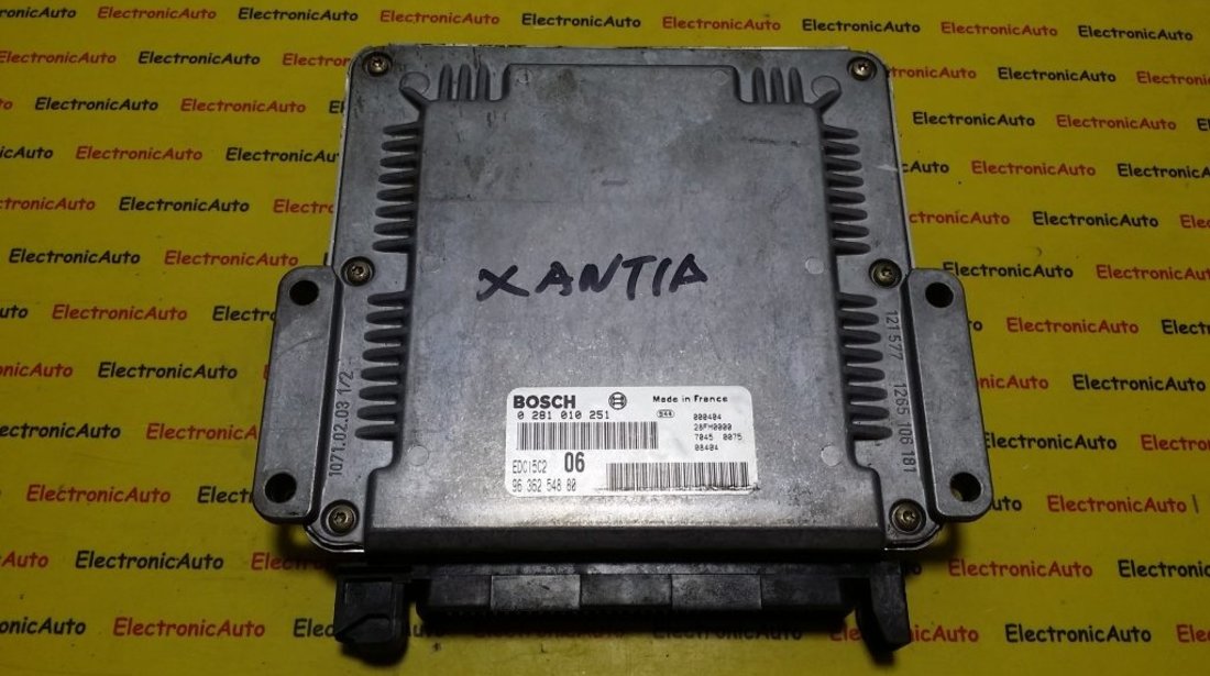 ECU Calculator motor Citroen Xantia 2.0 hdi 0281010251, 9636254880