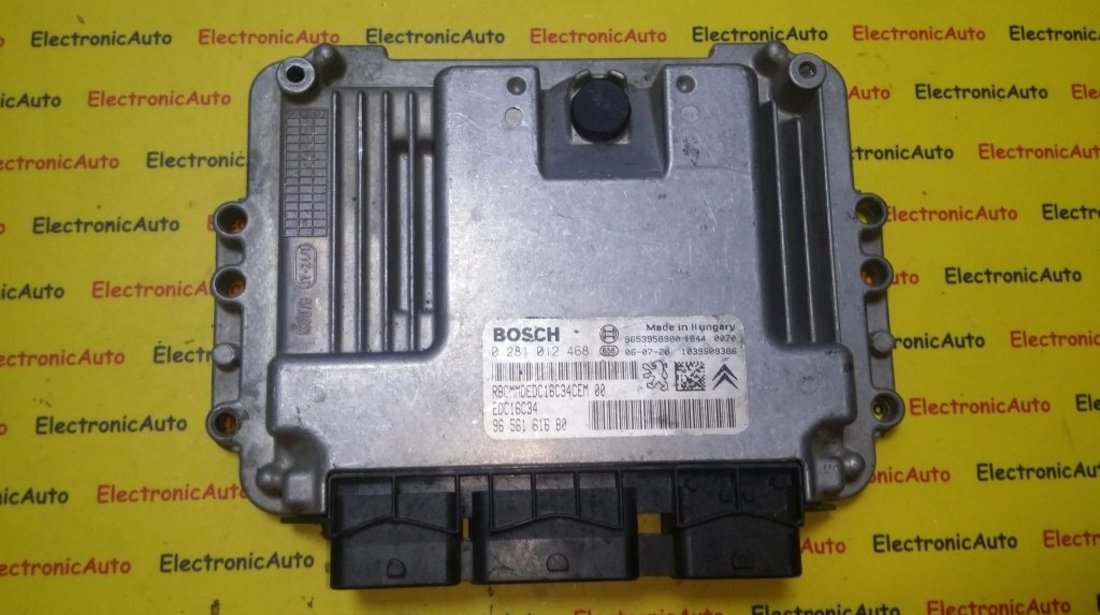 ECU Calculator motor Citroen Xsara Picasso 1.6HDI 0281012468, 9656161680