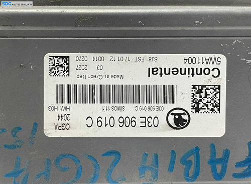 ECU Calculator Motor Continental Skoda Fabia 2 1.2 CGPA 2007 - 2014 Cod 03E906019C [L2466]